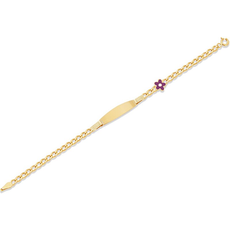 14 Ayar Sarı Altın Künye Bileklik