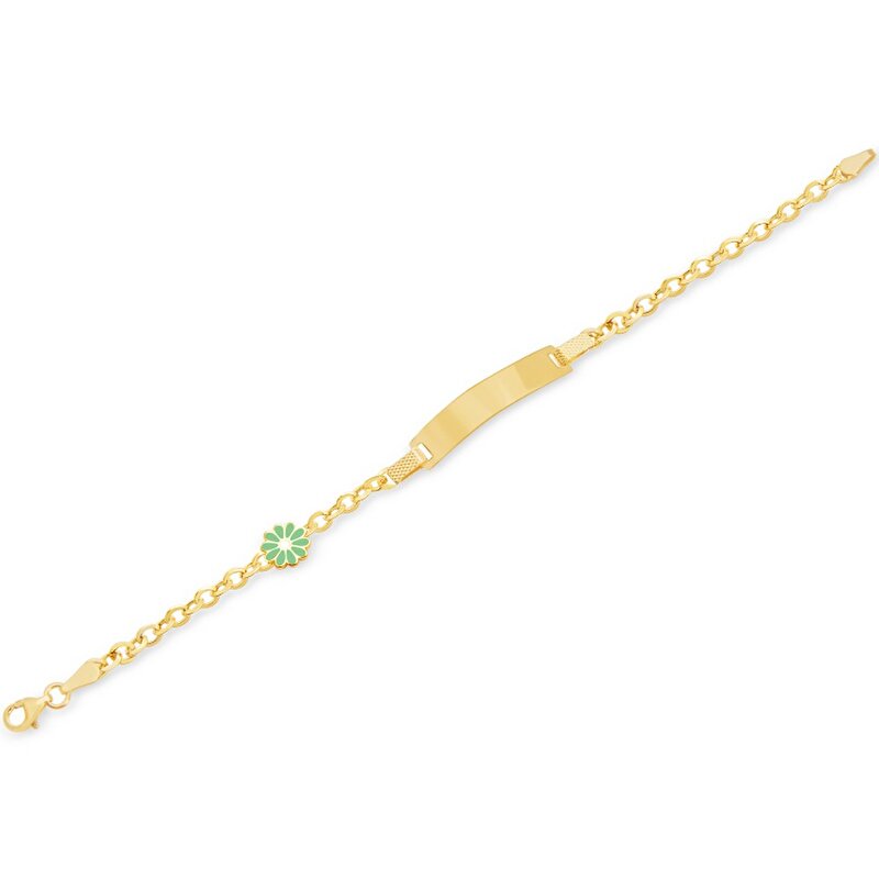 14 Ayar Sarı Altın Künye Bileklik