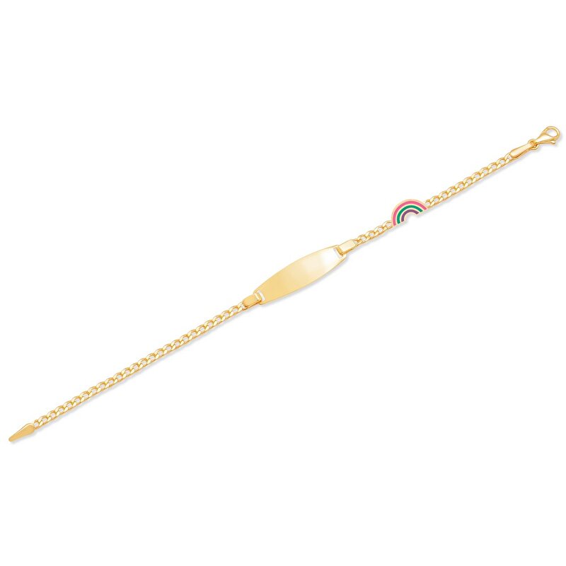 14 Ayar Sarı Altın Künye Bileklik