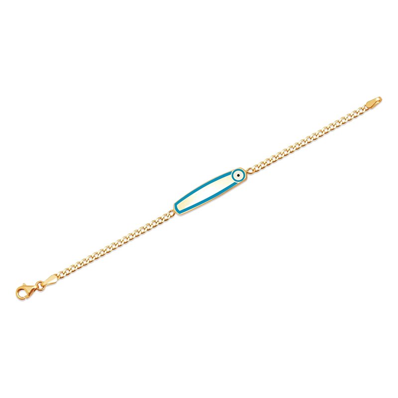 14 Ayar Sarı Altın Künye Bileklik