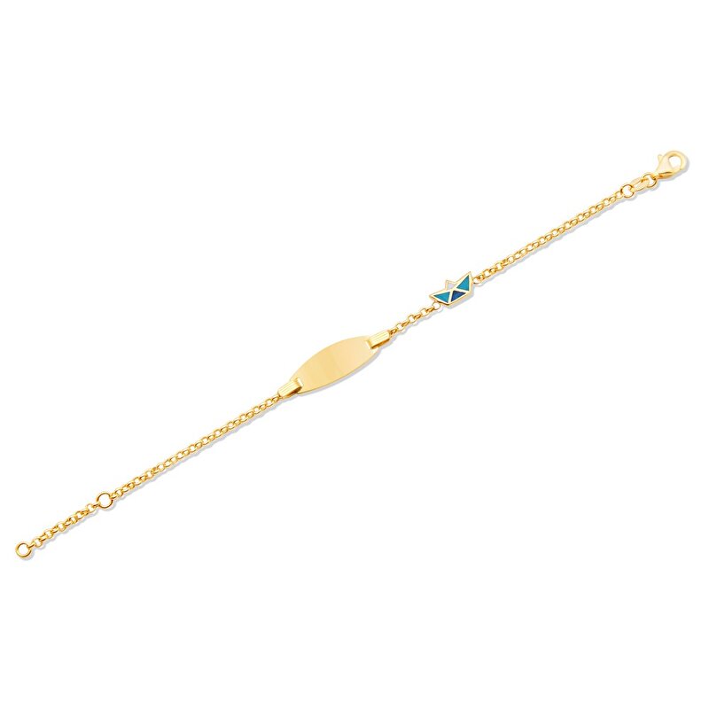 14 Ayar Sarı Altın Künye Bileklik