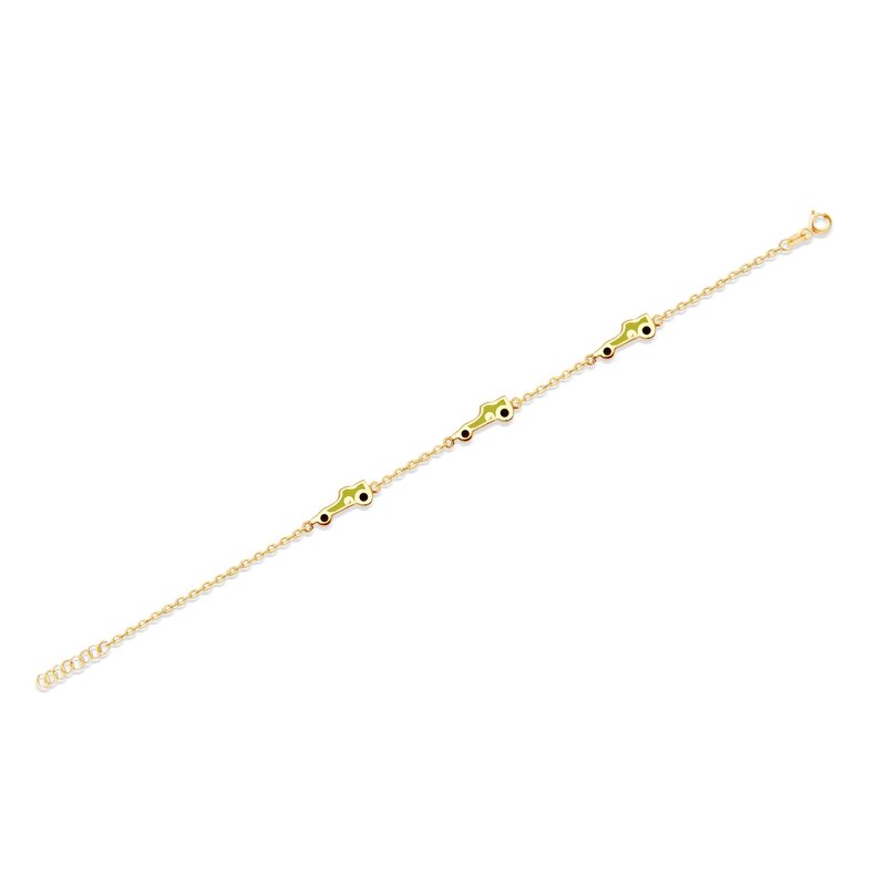 14 Ayar Sarı Altın Künye Bileklik