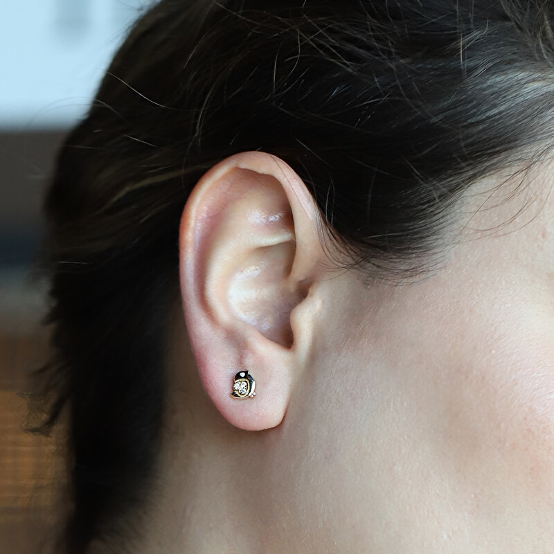 14 Ayar Sarı Altın Kuş  Figürlü Küpe