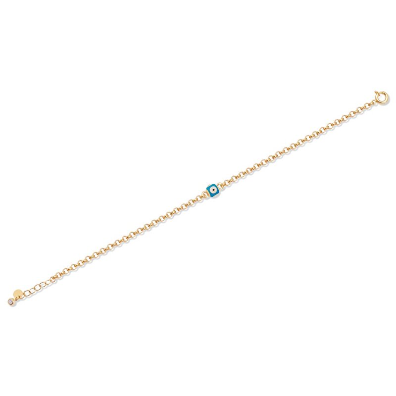 14 Ayar Sarı Altın Nazar Boncuklu Bileklik