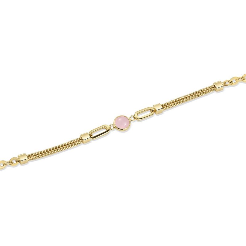 14 Ayar Sarı Altın Pembe Opal Taşlı Bileklik