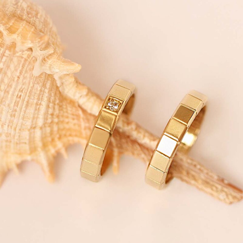 14 Ayar Sarı Altın Taşsız Alyans Yüzük