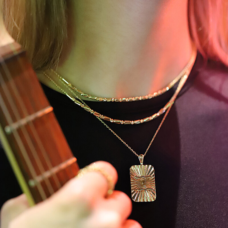 14 Ayar Sarı Altın Dorika Zincir Kolye