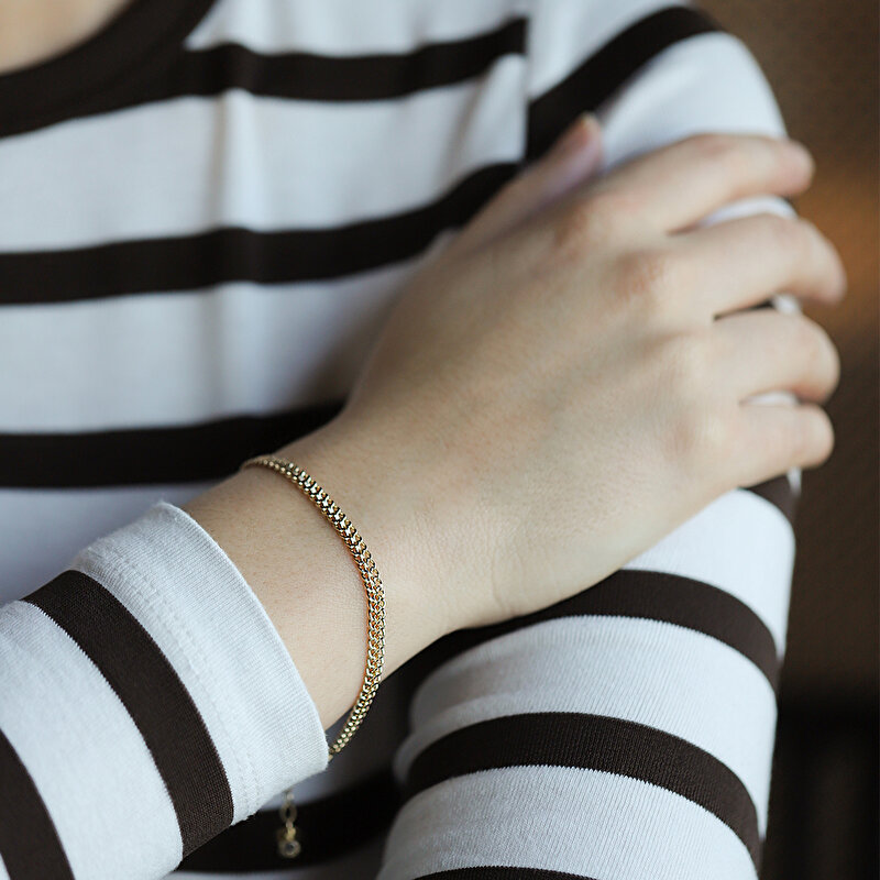 14 Ayar Sarı Altın Zincir Bileklik