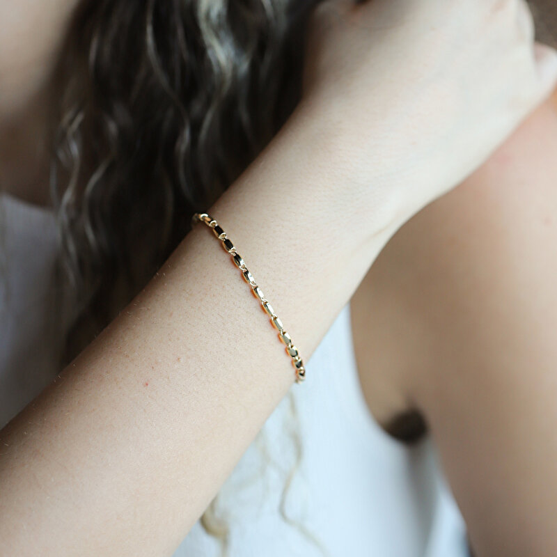 14 Ayar Sarı Altın Zincir Bileklik