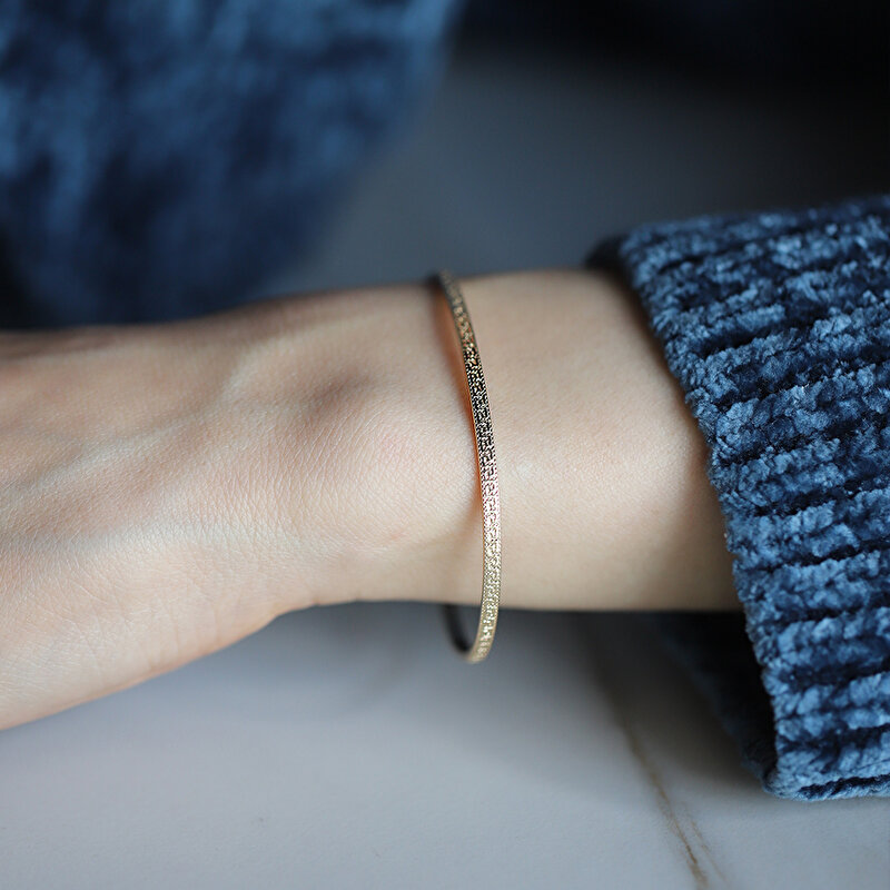 14 Ayar Sarı Altın Kelepçe Ajda Bilezik