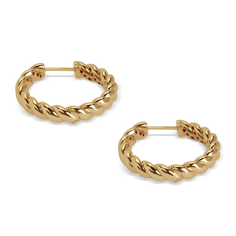 14 Ayar Sarı Altın Trend Burgu Küpe