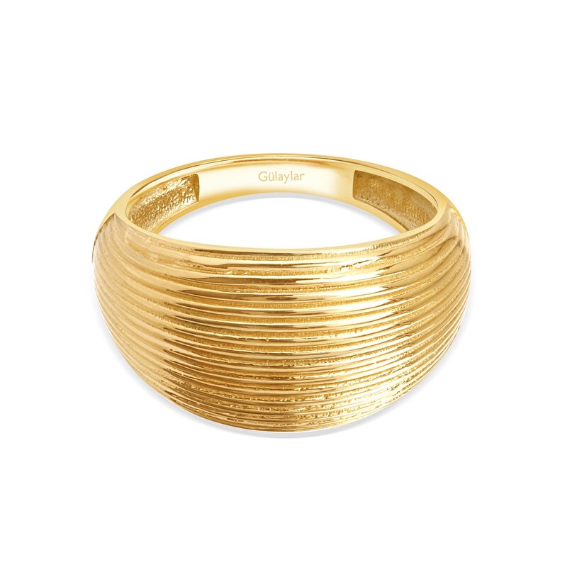 14 Ayar Sarı Altın Trend Yüzük