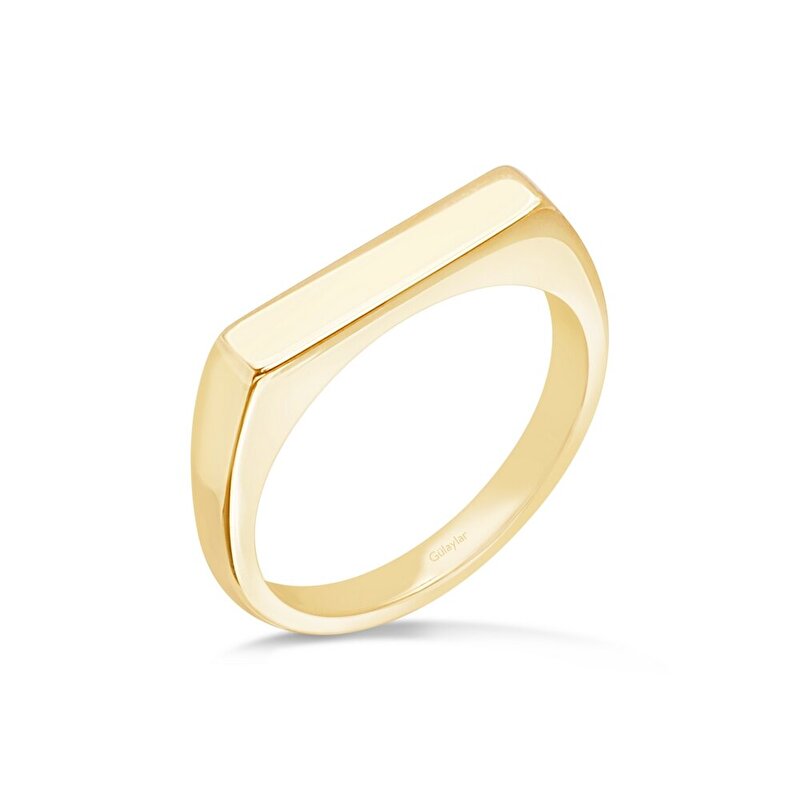 14 Ayar Sarı Altın Trend Minimal Yüzük