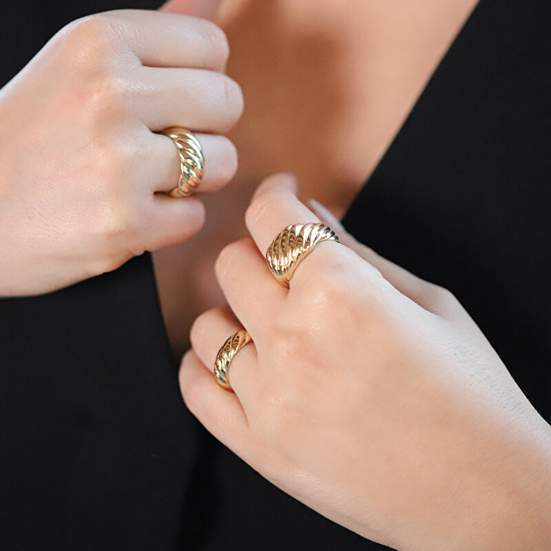 14 Ayar Sarı Altın Trend Burgu Yüzük