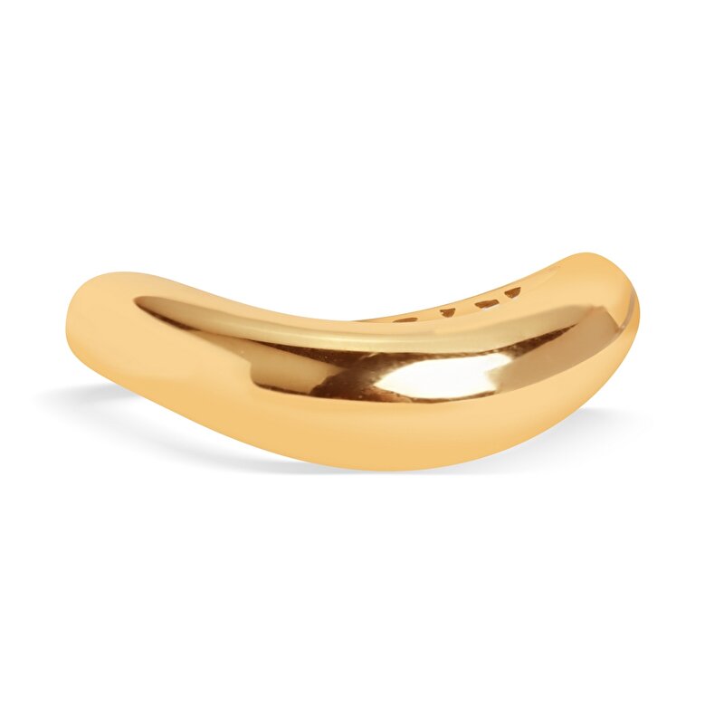14 Ayar Sarı Altın Dalga Yüzük