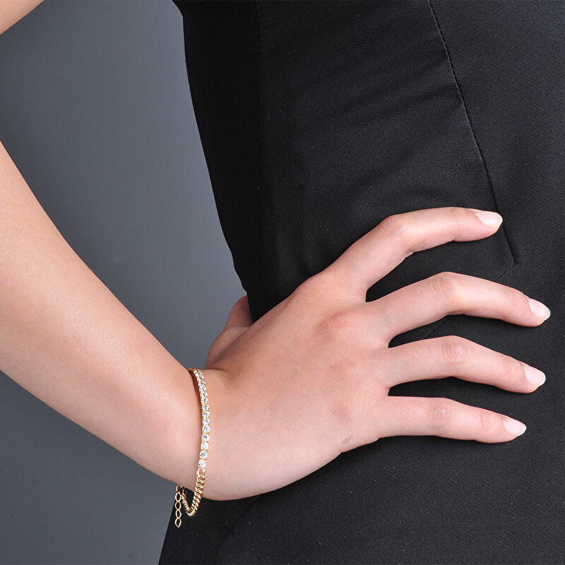 14 Ayar Sarı Altın Trend Zincir Bileklik