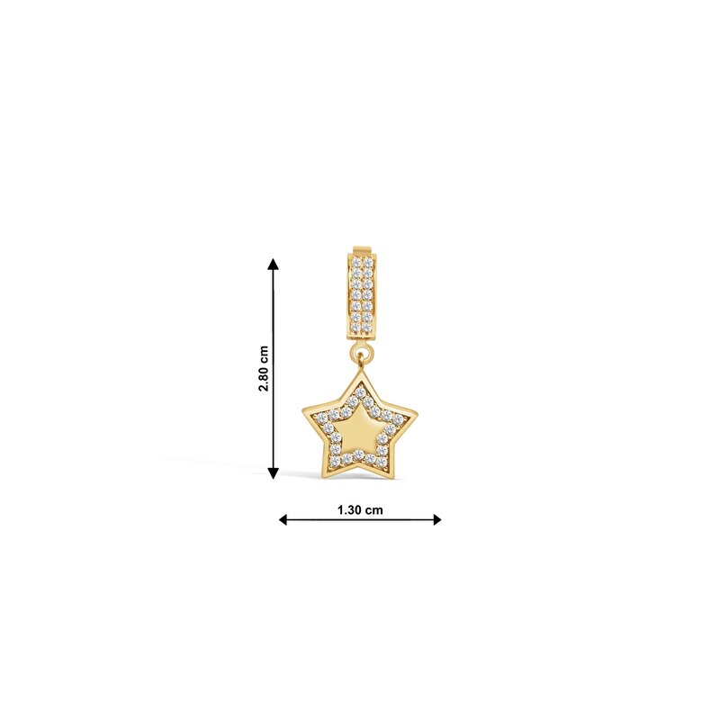 14 Ayar Sarı Altın Yıldız Figürlü Kolye Ucu