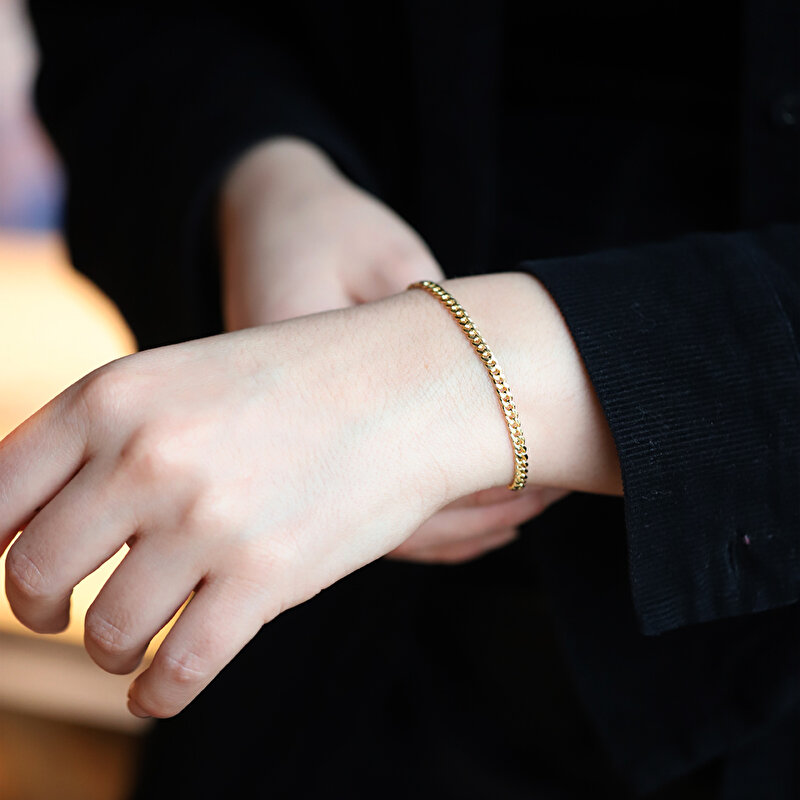 14 Ayar Sarı Altın Zincir Bileklik