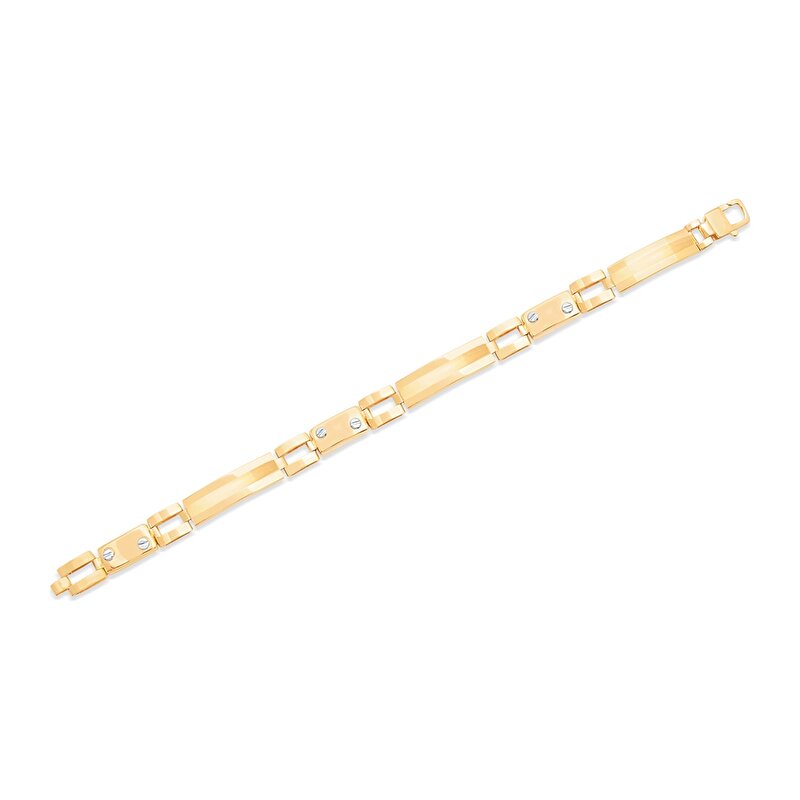 14 Ayar Sarı-Beyaz Altın Klasik Bileklik