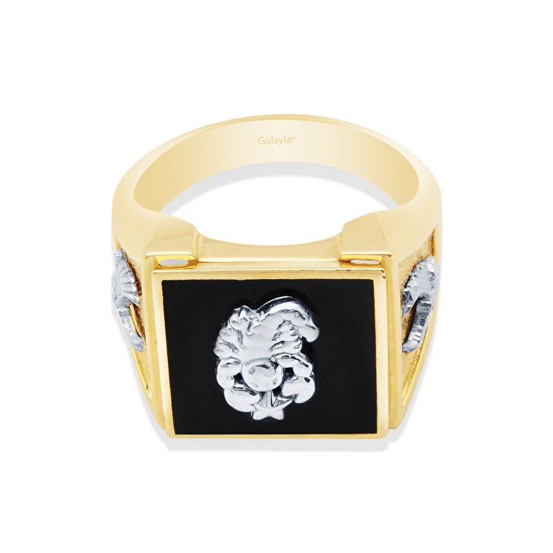 14 Ayar Sarı-Beyaz Altın Erkek Yüzük