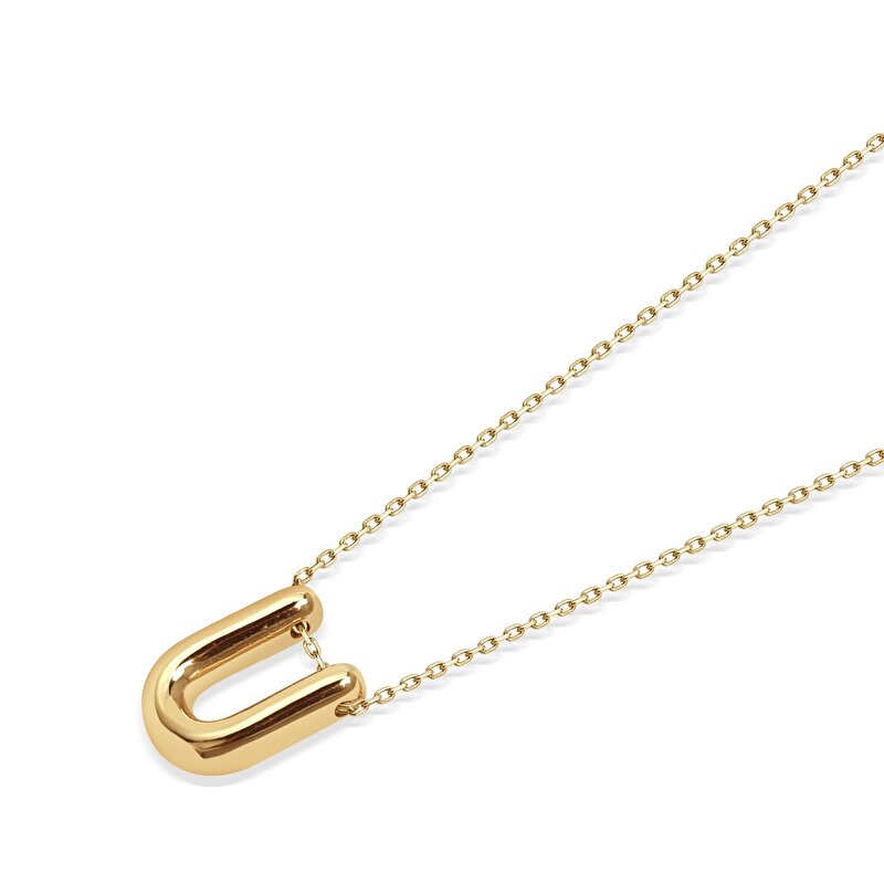 14 Ayar U Harf Bubble Kolye