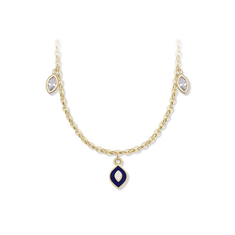 14 Ayar Sarı Altın Göz Figürlü Kolye