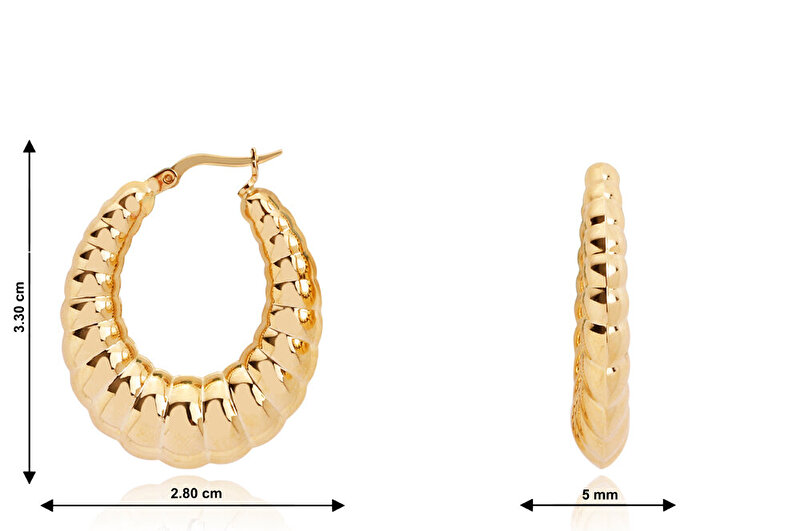 14 Ayar Sarı Altın Burgu Halka Küpe