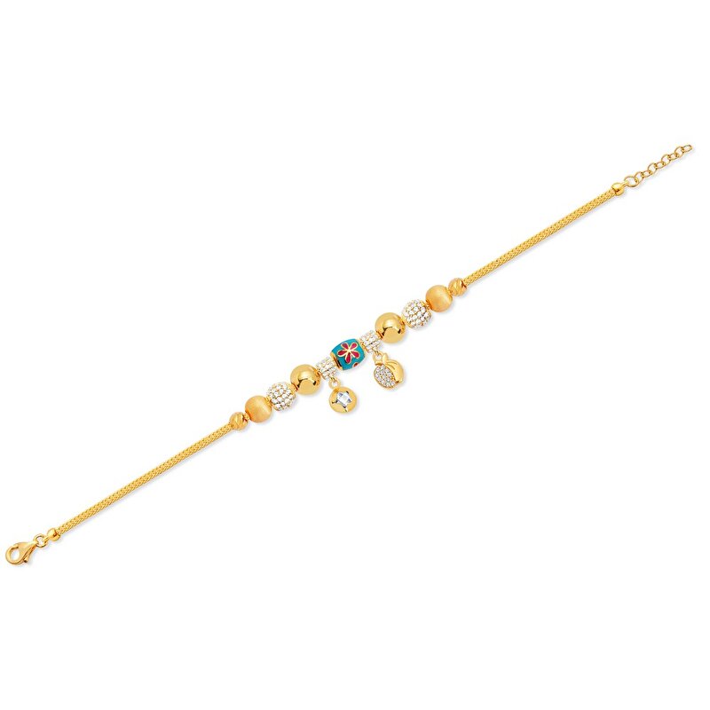 22 Ayar Sarı Altın Charm Bileklik