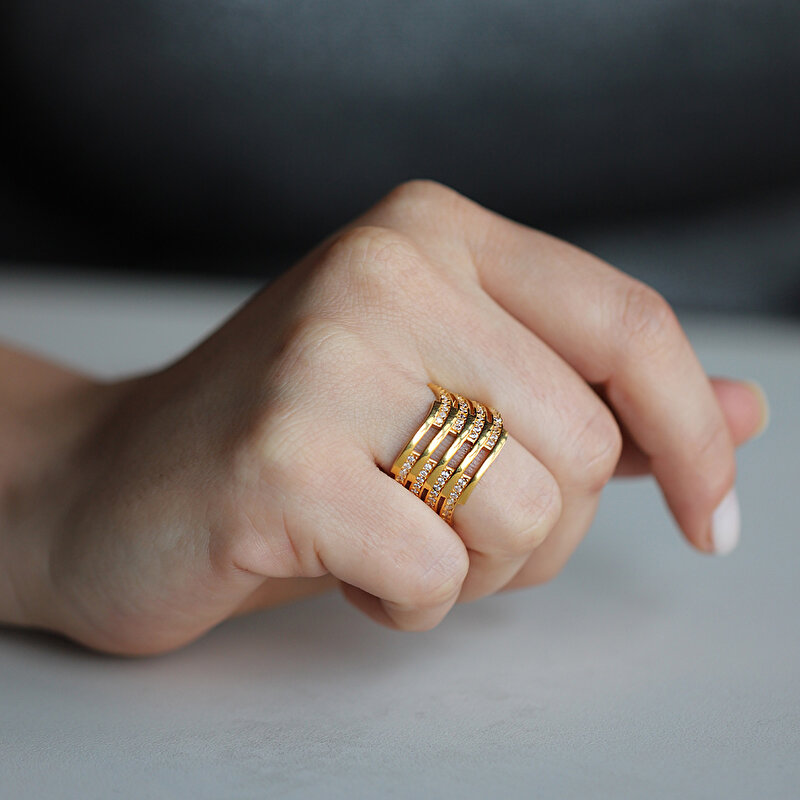 22 Ayar Sarı Altın Kaburga Yüzük