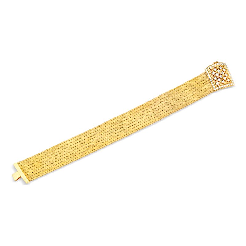 22 Ayar Sarı Altın Trabzon Hasır Bileklik