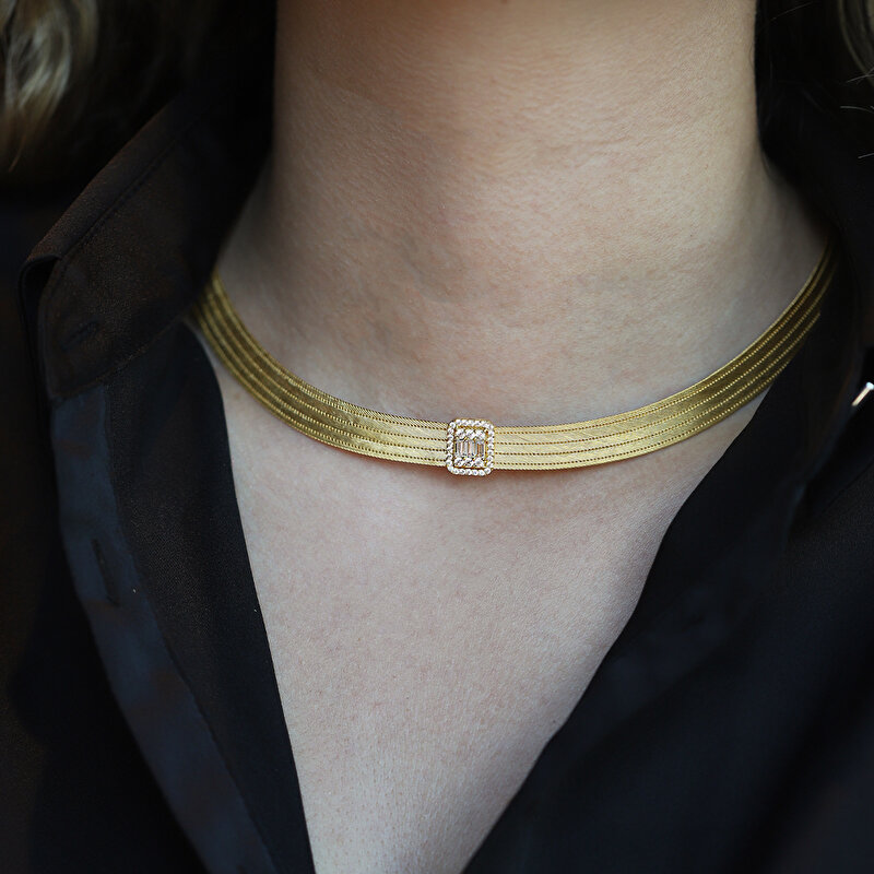 22 Ayar Sarı Altın Trabzon Hasır Gerdanlık