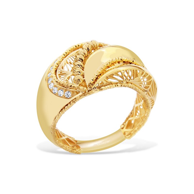 22 Ayar Sarı Altın Trend Yüzük