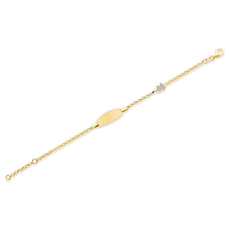 14 Ayar Sarı Altın Künye Bileklik