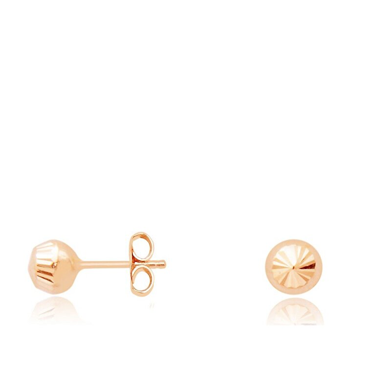 14 Ayar Rose Altın Top Küpe