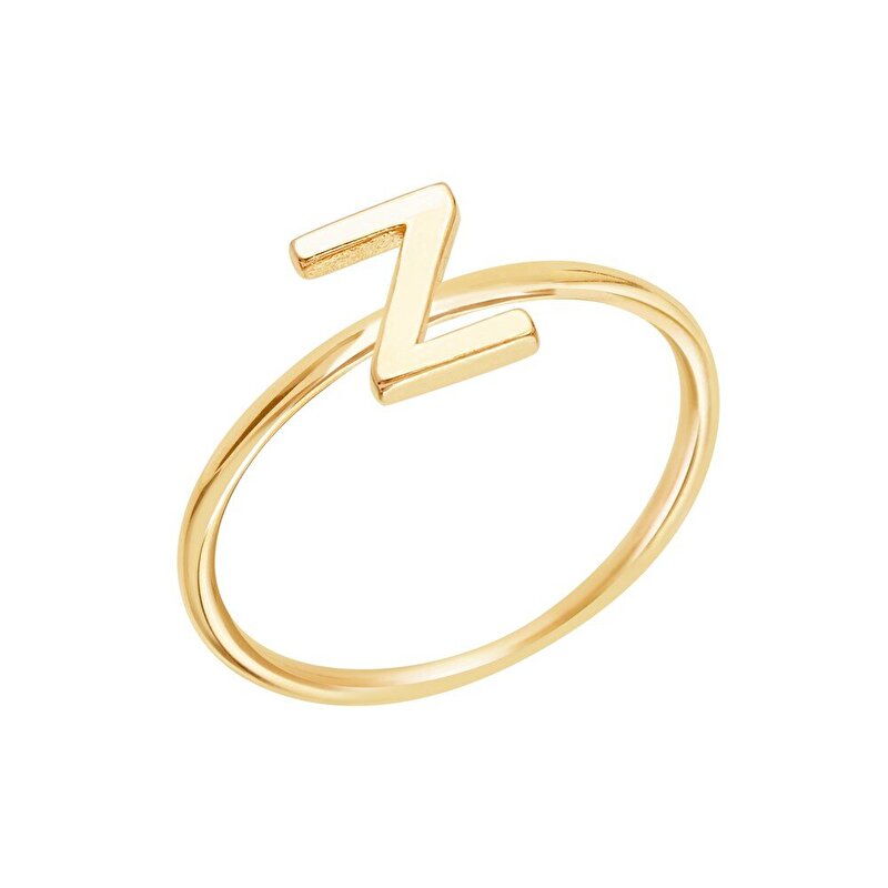 14 Ayar Sarı Altın Z Harf Yüzük