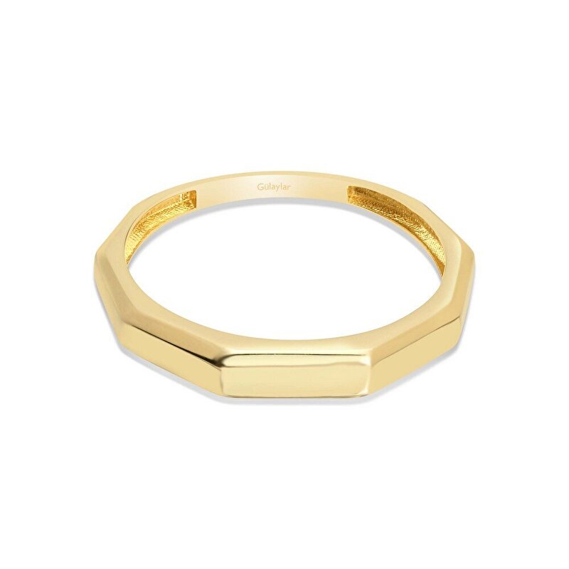 14 Ayar Sarı Altın Trend Minimal Yüzük
