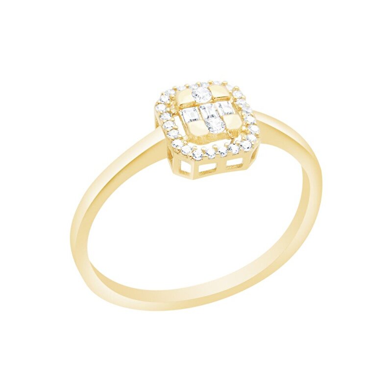 14 Ayar Sarı Altın Baget Yüzük