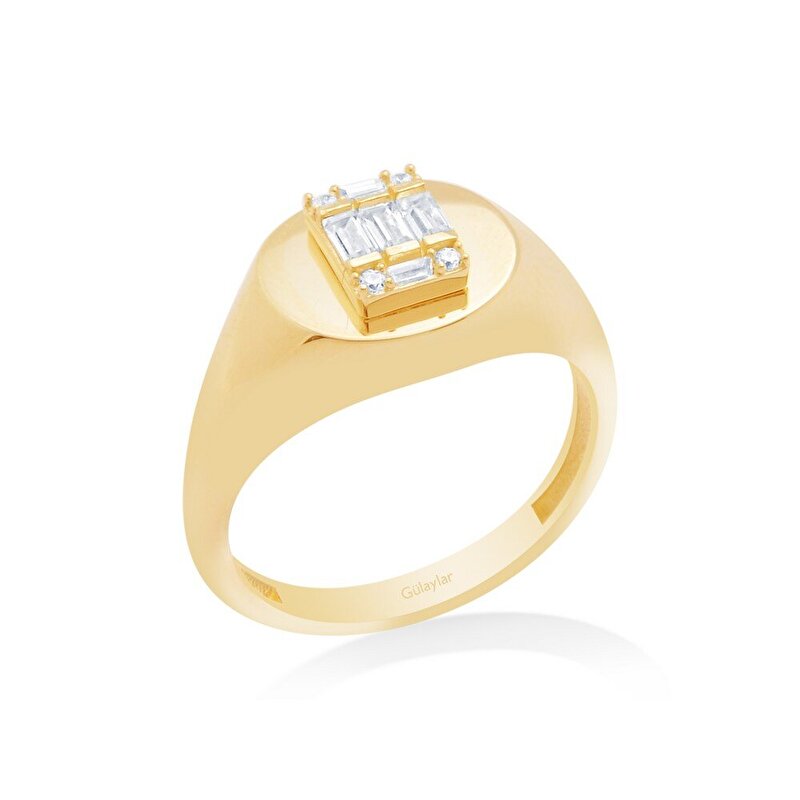 14 Ayar Sarı Altın Baget Yüzük