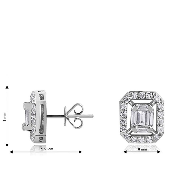 0,51 Karat Baget Pırlanta Küpe