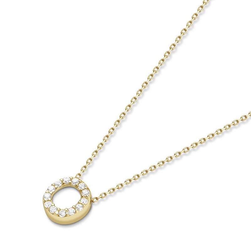 14 Ayar Sarı Altın O Harf Kolye