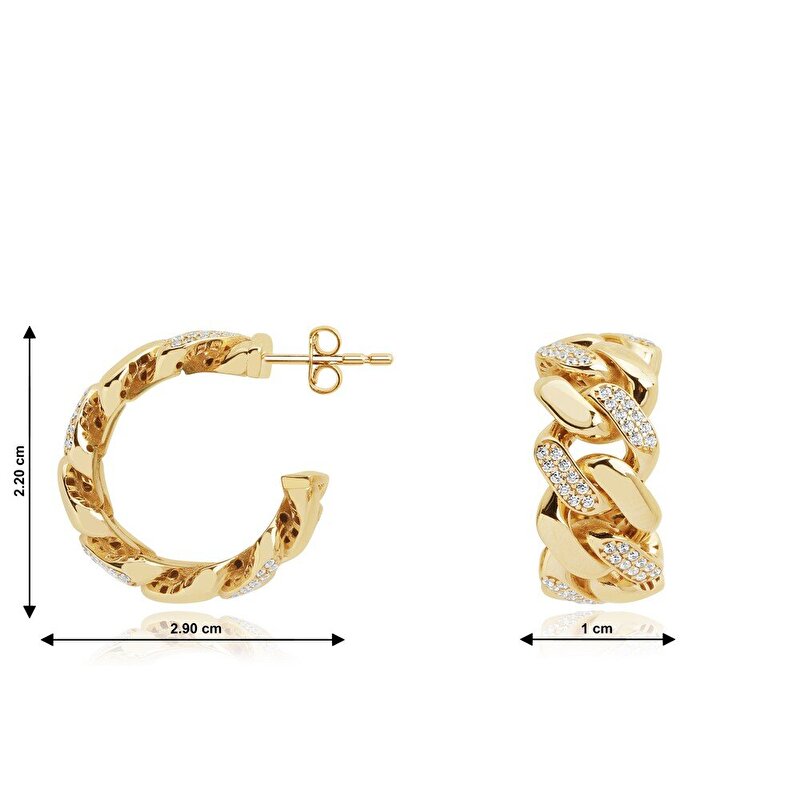 14 Ayar Sarı Altın Gurmet Trend Küpe