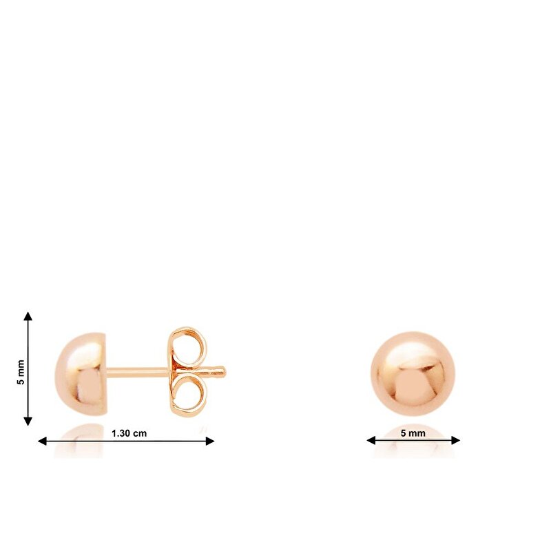14 Ayar Rose Altın Top Küpe