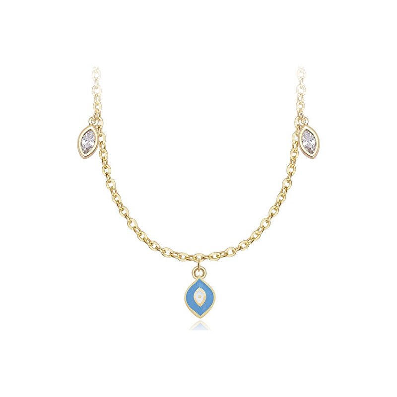 14 Ayar Sarı Altın Göz Figürlü Kolye