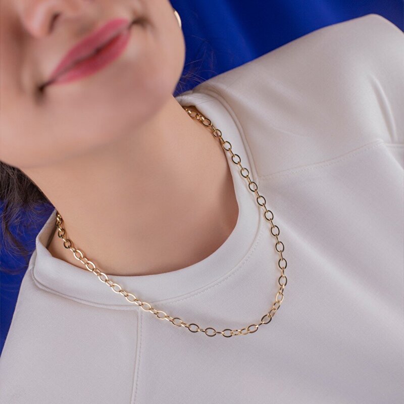 14 Ayar Sarı Altın Ataç Zincir