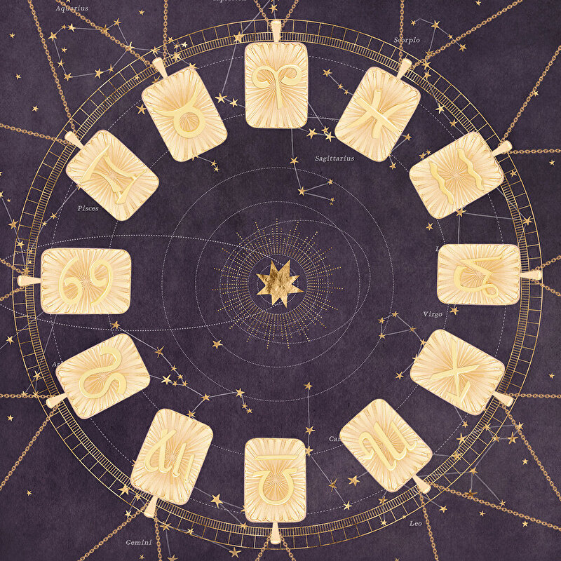 14 Ayar Balık Burç Plaka Kolye