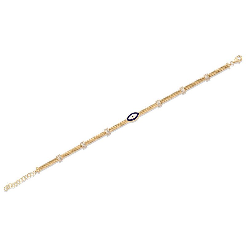 14 Ayar Sarı Altın Nazar Boncuklu Bileklik