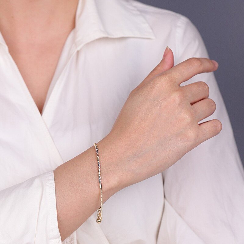 14 Ayar 3 Renkli Altın Dorika Bileklik