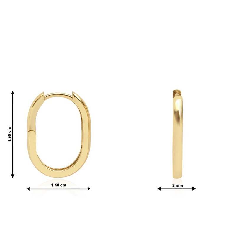 14 Ayar Sarı Altın Halka Küpe