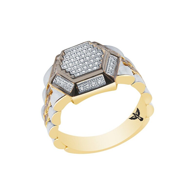 14 Ayar 3 Renkli Altın Erkek Yüzük