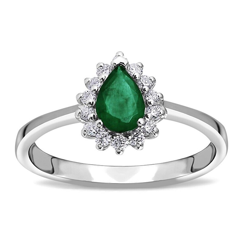 0,42 Karat Zümrüt Pırlanta Yüzük